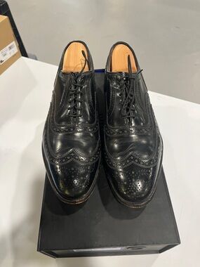 Allen Edmonds Black Full-Brogue Oxford Lace-Up Dress Shoes